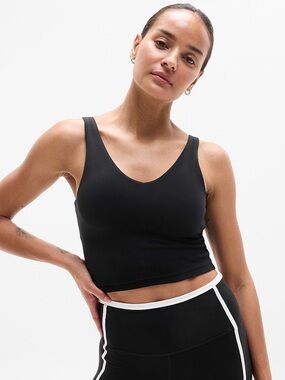 ATHLETA TRANSCEND V-NECK CROP SPORTS BRA A-C